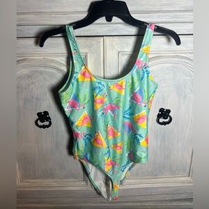 Chubbies‎ Flamingo 90’s Retro Print High Cut One Piece Bathing Suit Beach Resort